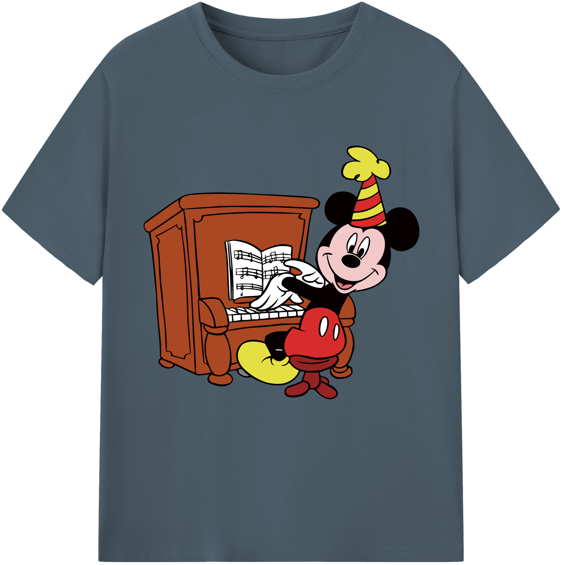 （画像用） ミッキーマウス Mickey Mouse 綿100％半袖Tシャツ（フロントプリント）